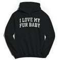 thumbnail image 1 of I Love My Fur Baby Graphic Black Men's Cotton Pullover Hoodie, 1 of 1