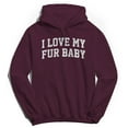 thumbnail image 1 of I Love My Fur Baby Graphic Maroon Men's Cotton Pullover Hoodie, 1 of 1