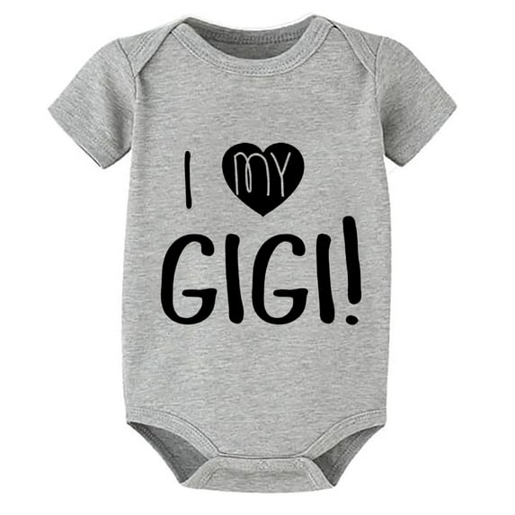 I Love My GIGI Baby Going Home Outfit Short Sleeve Baby Boy Newborn Outfit White Baby White Romper 3-6 Months