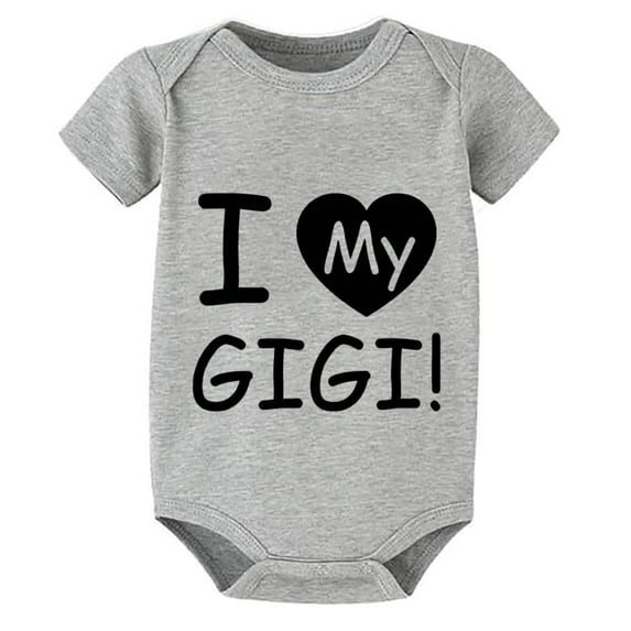 I Love My GIGI Bodysuit for Baby Short Sleeve Plain Baby Romper White Baby Girl Take Home Outfit