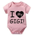 thumbnail image 1 of I Love My GIGI Gender Neutral Romper Short Sleeve Boy Bodysuit White Baby Boy Onsies 0-3 Months, 1 of 2
