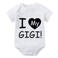 thumbnail image 1 of I Love My GIGI Newborn Outfits Unisex Short Sleeve Girls Onsies White 3-6 Month Onsies, 1 of 2