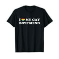 thumbnail image 1 of I Love My Gay Boyfriend Funny Gay Pride Rainbow T-Shirt, 1 of 5