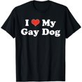thumbnail image 1 of I Love My Gay Dog Heart Funny LGBT Pet Pride Proud Parent T-Shirt, 1 of 4