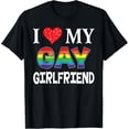thumbnail image 1 of I Love My Gay Girlfriend LGBT Lesbian Rainbow Proud Pride T-Shirt, 1 of 4
