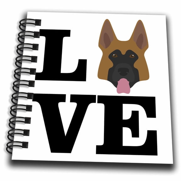 3dRose, I Love My German Shepherd Dog Design Canine Lover, Mini Notepad 4 x 4 inch