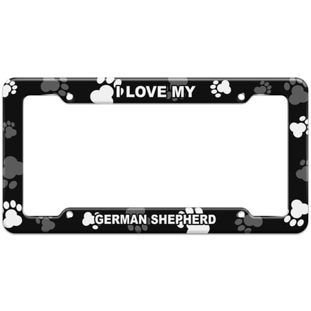 I Love My - German Shepherd - Plastic License Plate Frame