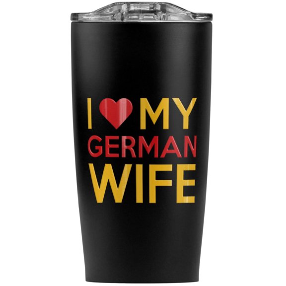 I Love My German Wife Stainless Steel 20 oz Travel Tumbler, Vacuum Insulated & Double Wall with Leakproof Sliding Lid | Great for Coffee/Hot Drinks and Cold Beverages