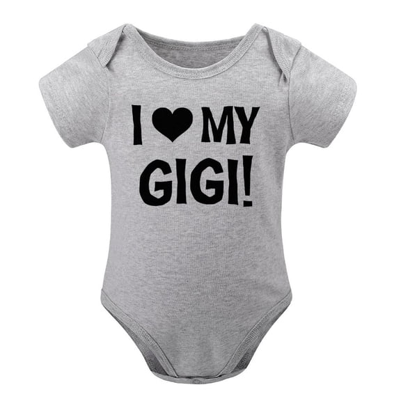 I Love My Gigi Baby Bodysuit - Adorable Girl Romper Clothing Funny Infant Outfit Unisex Clothing Gray-style-1 6months