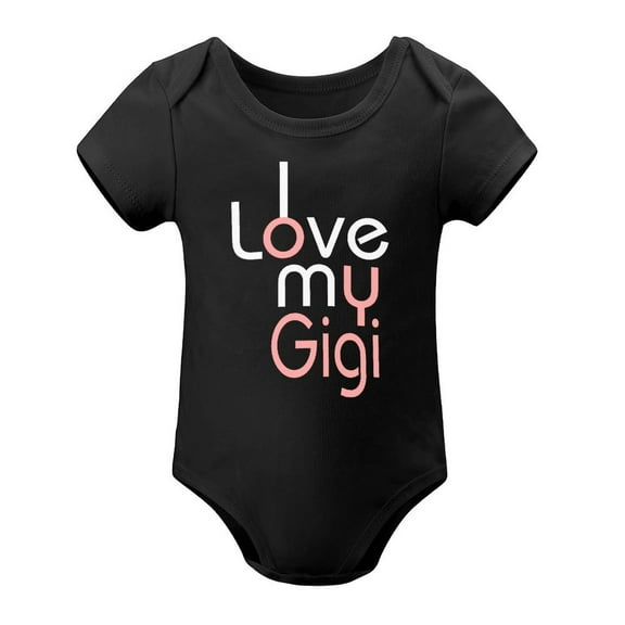 I Love My Gigi Baby Bodysuit – Cute Outfit for Infant Girl Or Boy, Gift from Grandma Or for Family Photos Black-style 9months