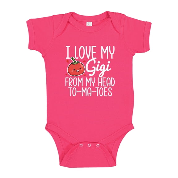 I Love My Gigi From My Head To My Toes Baby Bodysuit One Piece 12 mo Cyber Pink