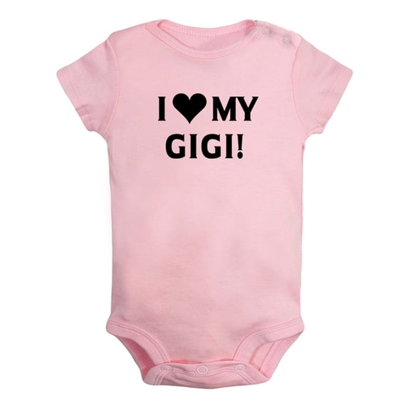 I Love My Gigi Funny Rompers For Babies, Newborn Baby Unisex Bodysuits, Infant Jumpsuits, Toddler 0-24 Months Kids One-Piece Oufits (Pink, 12-18 Months)