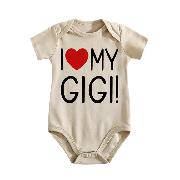 I Love My Gigi! - Funny Soon to Be Grandma - Cute Infant One-Piece Baby Bodysuit Light Apricot-style-1 9-12M