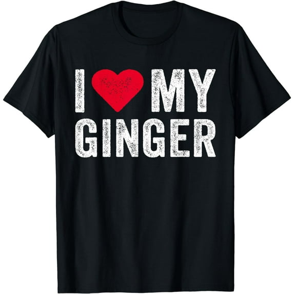 I Love My Ginger Redhead Red Heart Vintage Men Women T-Shirt
