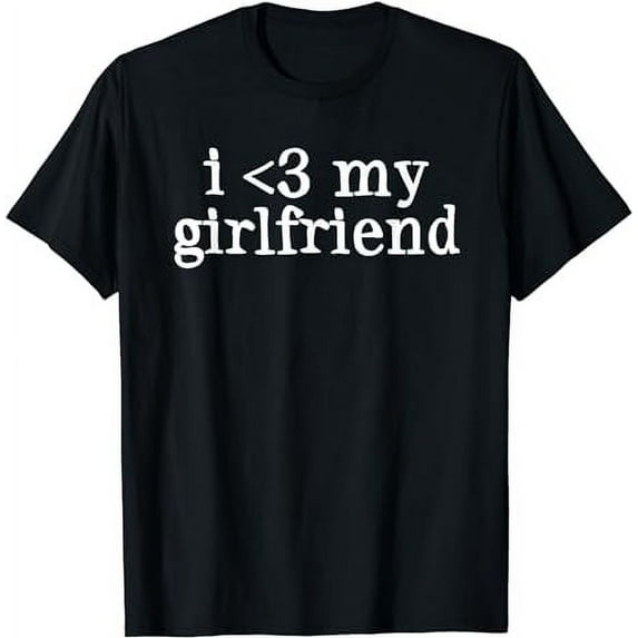 I Love My Girlfriend Happy Valentine's Day Couple Boys Funny T-Shirt
