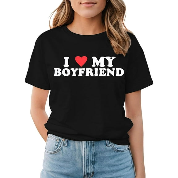 I Love My Girlfriend Shirt Men Women I Love My Boyfriend Shirts Gf Bf Tee Valentine's Day Couples Matching Tee