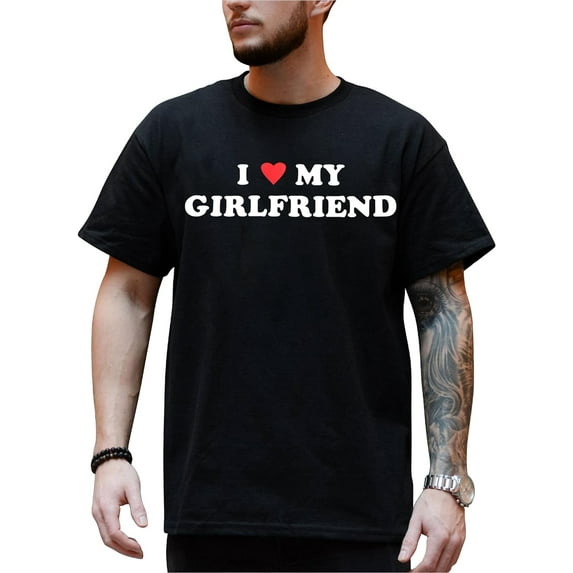 I Love My Girlfriend Shirt Men Women I Love My Boyfriend Shirts Gf Bf Tee Valentine's Day Couples Matching Tee