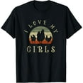 thumbnail image 1 of I Love My Girls Funny Farm Bird Animal Farmer Retro Chicken T-Shirt men and women can wear, black, white, gifts, 1 of 4