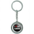 thumbnail image 1 of I Love My Goldendoodle Stylish Spinning Round Metal Key Chain Keychain Ring, 1 of 1