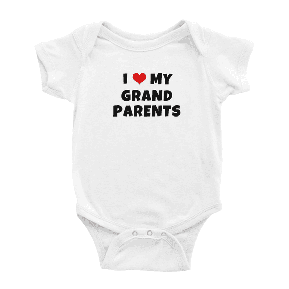 I Love My Grand Parents Cute Baby Bodysuit Unisex