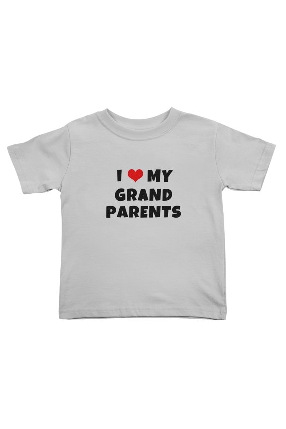 I Love My Grand Parents Cute Toddler Tshirts for Boys Girls (Gray, Youth XL)
