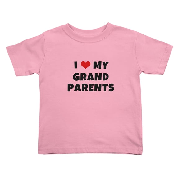 I Love My Grand Parents Cute Toddler Tshirts for Boys Girls (Pink, 5/6T)