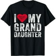 thumbnail image 1 of I Love My Granddaughter Heart Love Funny Vintage Distressed T-Shirt, 1 of 4