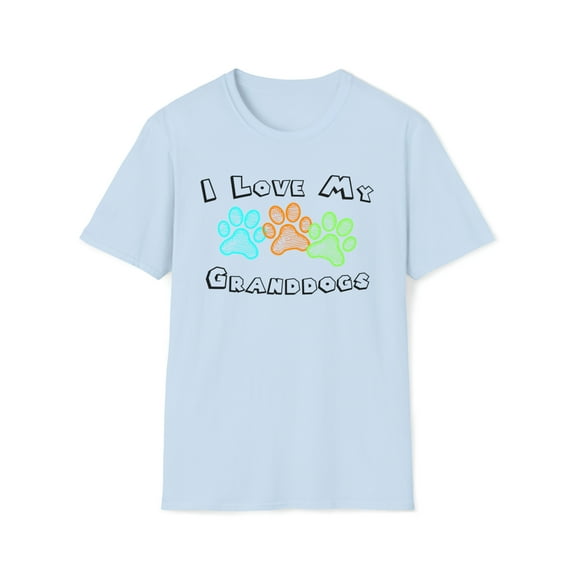 I Love My Granddog, Gildan Unisex Softstyle T-Shirt, Paw Graphic Tee, S-3XL