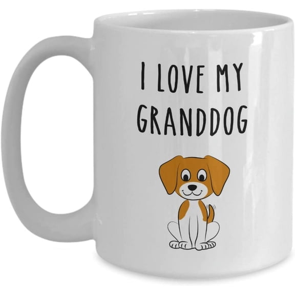 I Love My Granddog Mug - Funny Tea Hot Cocoa Coffee Cup - Novelty Birthday Christmas Anniversary Gag Gifts Idea
