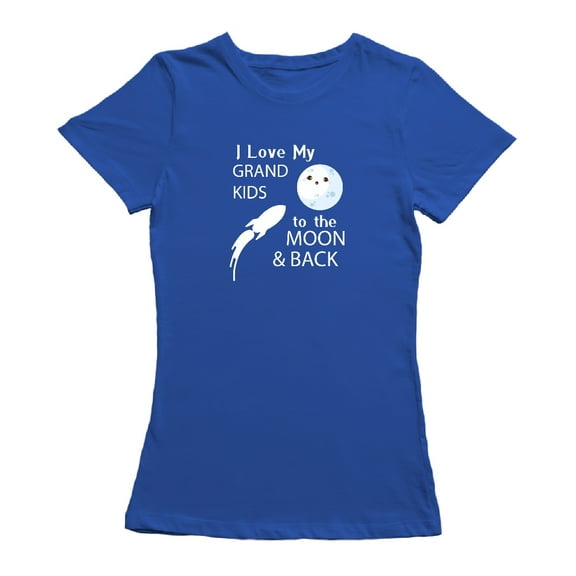 I Love My Grandkids To The Moon And Back Women Royal Blue T-Shirt, Female x-Large