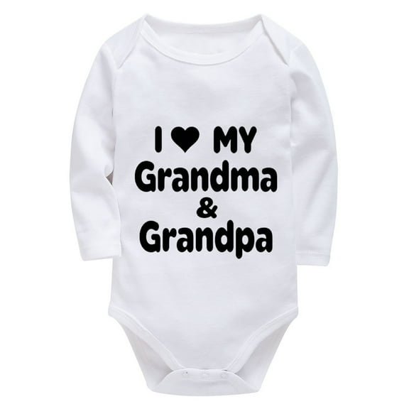I Love My Grandma And Grandpa Clothes for Newborn Baby Girl Long Sleeve Gender Neutral Baby Clothes Winter White Baby Girl R