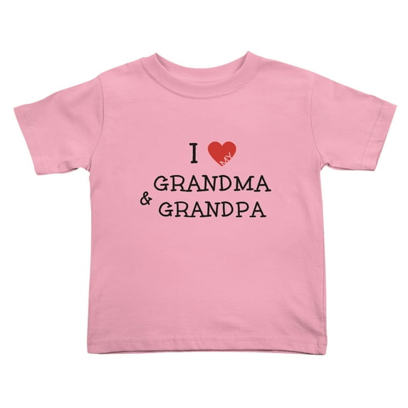 I Love My Grandma & Grandpa Cute Toddler Tshirts for Boys Girls (Pink, Youth M)