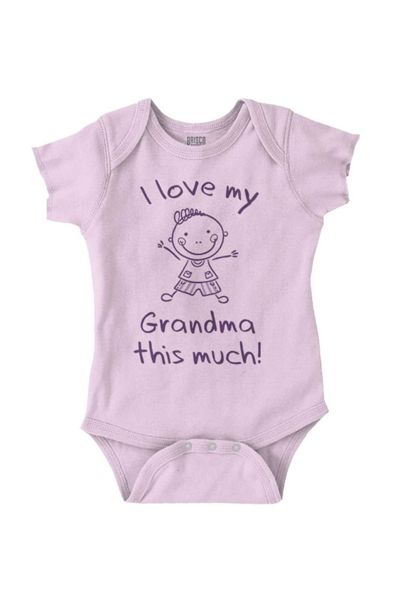 I Love My Grandma This Much Cute Romper Boys or Girls Infant Baby Brisco Brands 12M