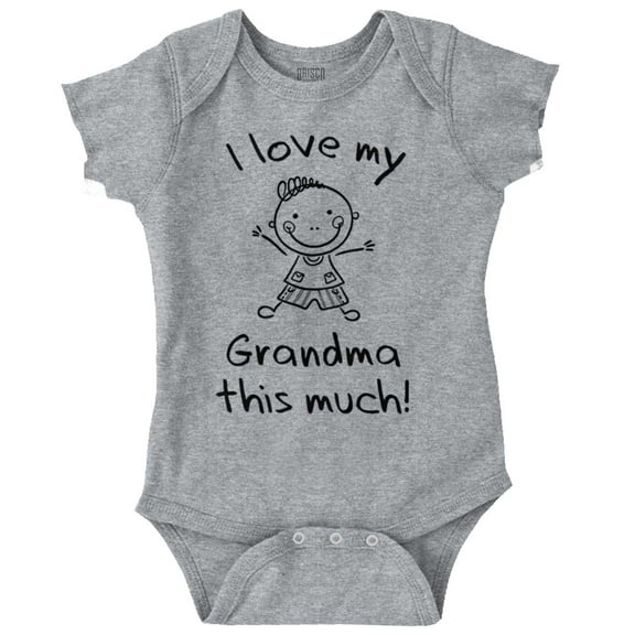 I Love My Grandma This Much Cute Romper Boys or Girls Infant Baby Brisco Brands 12M
