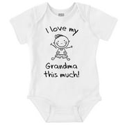 I Love My Grandma This Much Cute Romper Boys or Girls Infant Baby Brisco Brands 24M