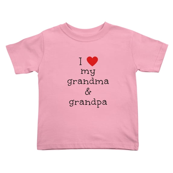 I Love My Grandma and Grandpa Cute Toddler Tshirts for Boys Girls (Pink, 5/6T)