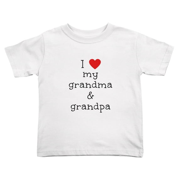I Love My Grandma and Grandpa Cute Toddler Tshirts for Boys Girls (White, Youth L)