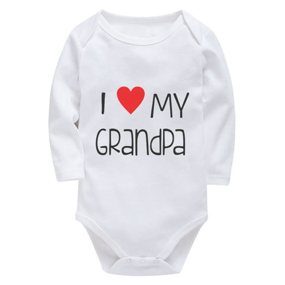 I Love My Grandpa Baby Going Home Outfit Girl Newborn Long Sleeve Baby Boy Bodysuit Long Sleeve White Baby Boy Outfits 0-3
