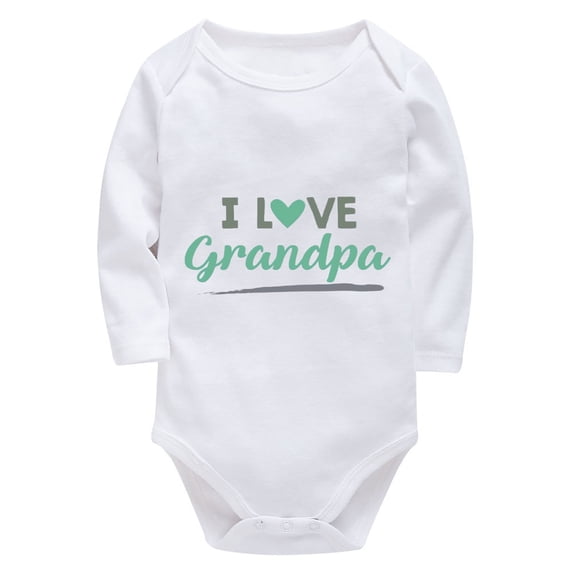 I Love My Grandpa Baby Newborn Clothes Girl Long Sleeve Cotton Romper Baby Boy White 6 Month Onesie