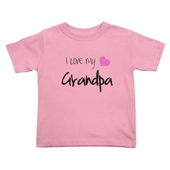 I Love My Grandpa Cute Toddler T Shirts for Boys Girls (Pink, Youth L)