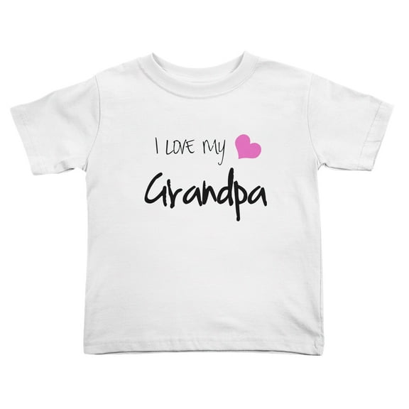 I Love My Grandpa Cute Toddler T Shirts for Boys Girls (White, Youth M)