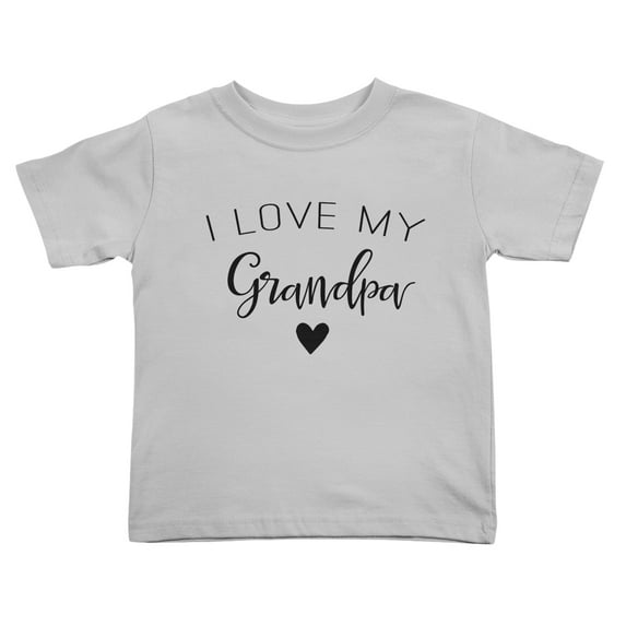 I Love My Grandpa Cute Toddler Tshirts for Boys Girls (Gray, 3T)