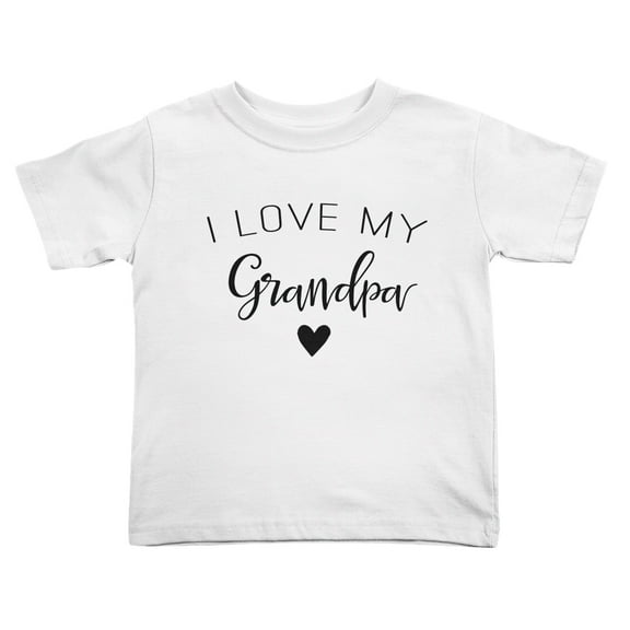 I Love My Grandpa Cute Toddler Tshirts for Boys Girls (White, Youth M)