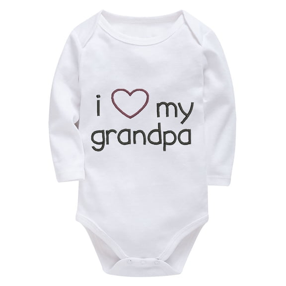 I Love My Grandpa Neutral Baby Clothes Girl Long Sleeve Baby Girl Newborn Hospital Outfits White Baby Boy Clothing 0-3 Month