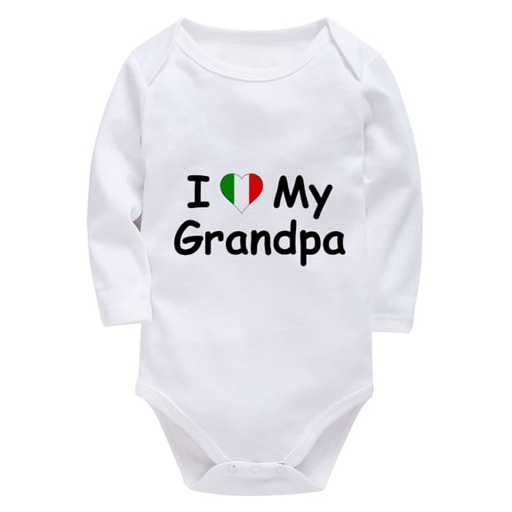 I Love My Grandpa Newborn Boy Outfits Long Sleeve Baby Girl Newborn White Baby Clothes 0-3 Months Unisex
