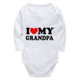 thumbnail image 1 of I Love My Grandpa Newborn Unisex Onesie Long Sleeve Take Home Outfit for Baby Boy White Baby Boy Onesie, 1 of 2