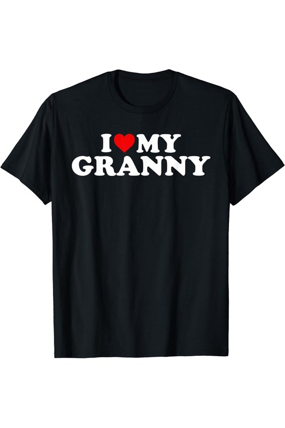 I Love My Granny, Red Heart T-Shirt, Unisex T-Shirt