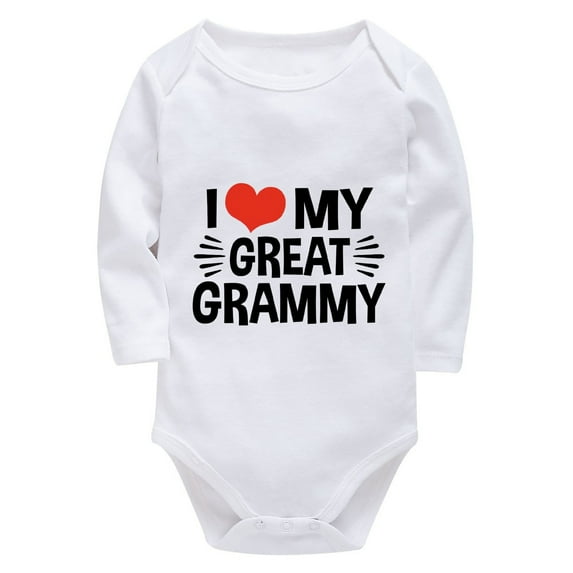I Love My Great Grammy Gender Neutral Baby Clothes Set Long Sleeve Girl Newborn Clothes White Romper Baby Girl 12-18 Months