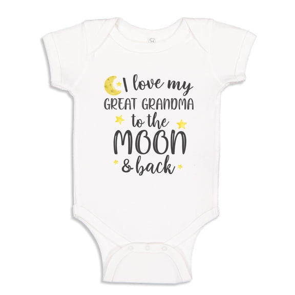 I Love My Great Grandma To The Moon And Back Baby Bodysuit One Piece NB White