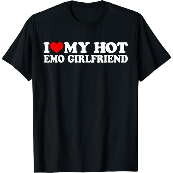 I Love My Hot Emo Girlfriend Shirt I Red Heart My Hot Emo Gf T-Shirt